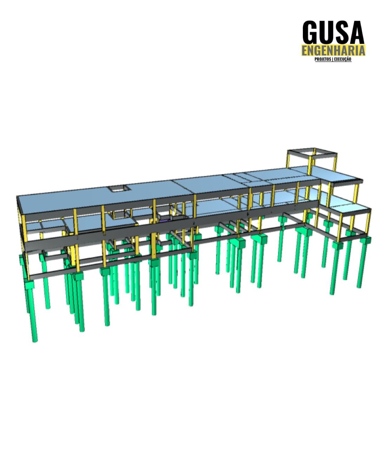 Modelo estrutural da Acalanto em perspectiva
